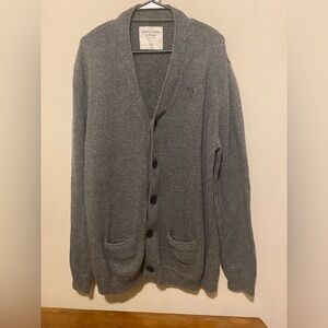 Abercrombie & Fitch Men's Charcoal Gray Shawl Collar Cardigan